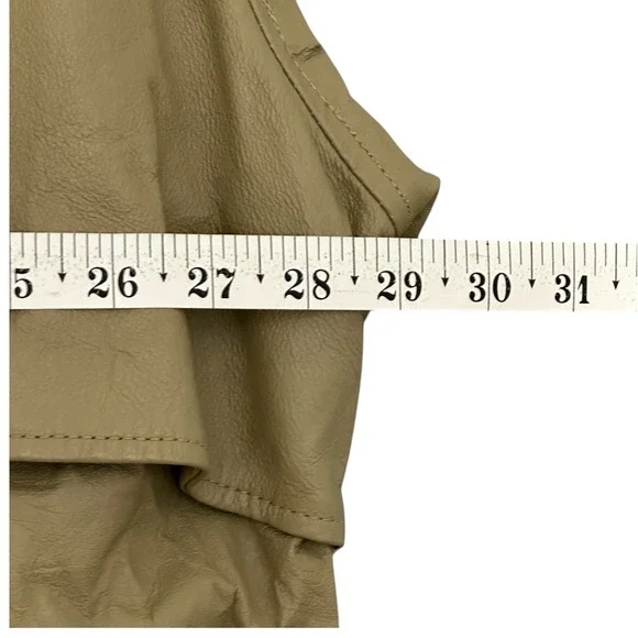 VTG COUGAR Mens‎ Coat XL Beige 100% Leather Belted Trench Zip Out Lining Classic